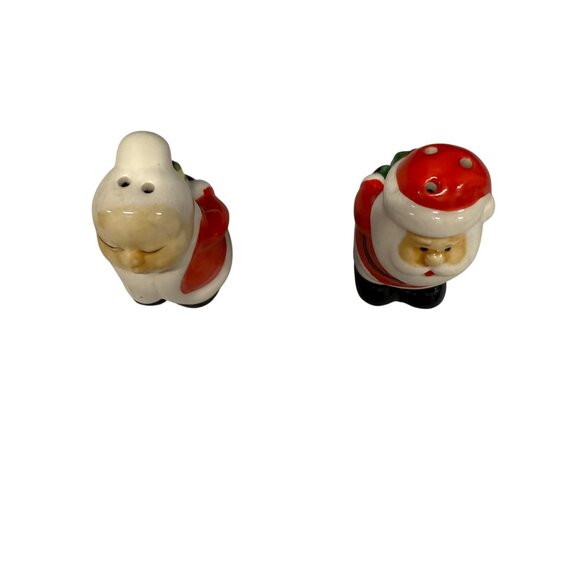 Santa & Mrs. Claus Vintage Ceramic Salt & Pepper Shakers Set - Picture 2 of 8